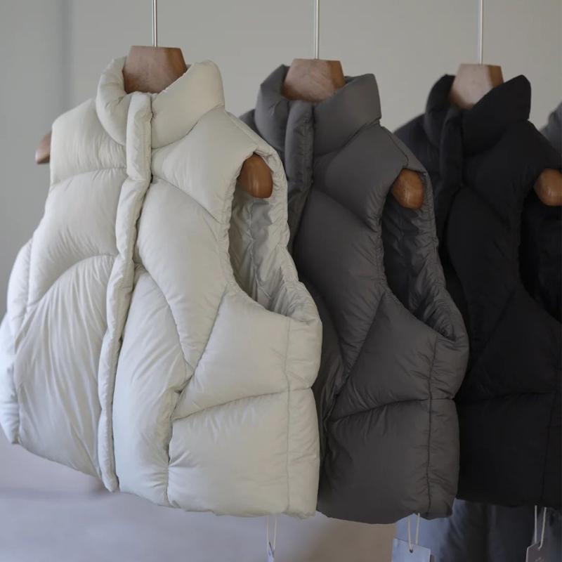 Vesta pentru copii din puf de rață, fără mâneci, pentru iarnă, croială lejeră, fermoar frontal, 95% puf, pentru copii 3–8 ani