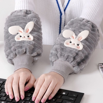 Vaikų rankovių apsaugos – šilta velveto, animacinio triušio dizainas, visiems metų laikams, siūtas poliesteris