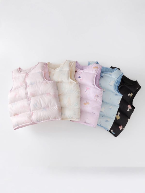 Vestă pentru copii cu puf de rață, 1–3 ani, stil coreean, model desen animat