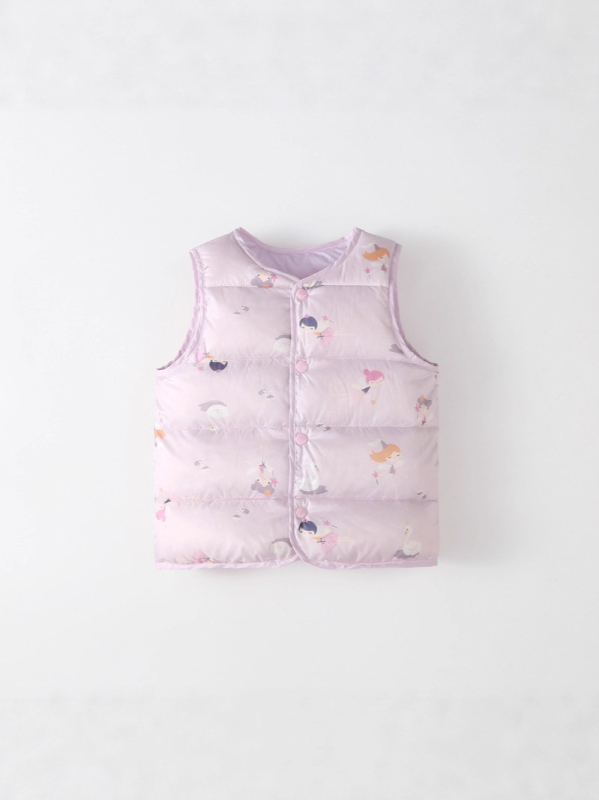Vestă pentru copii cu puf de rață, 1–3 ani, stil coreean, model desen animat