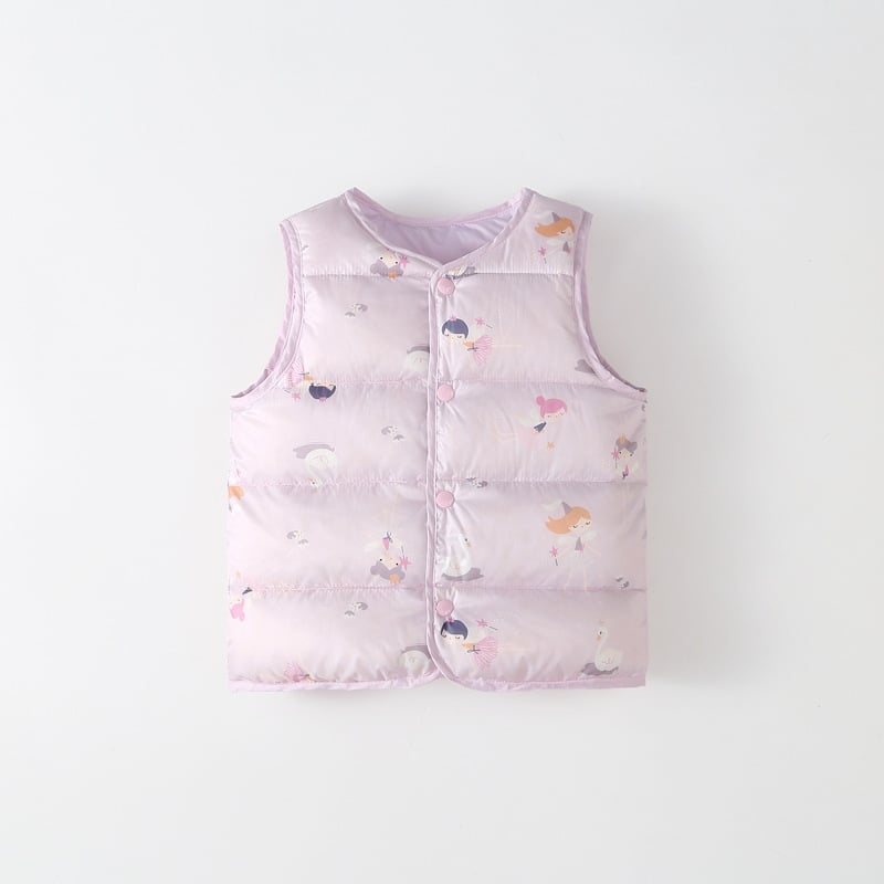 Vestă pentru copii cu puf de rață, 1–3 ani, stil coreean, model desen animat