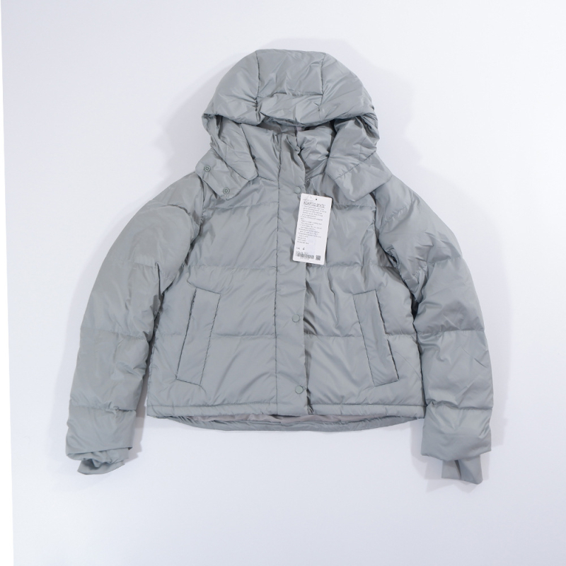 Fitness dew Ženska jakna s puhom od patke, četiri komore, kapuljača, kratka duljina, jesensko-zimski stil, casual