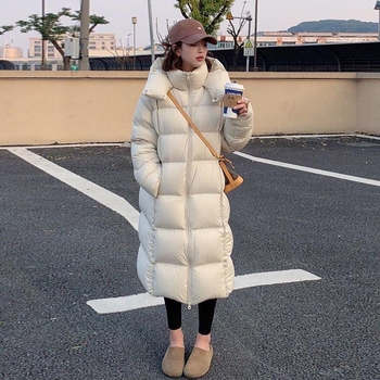 Ženska jakna od perja – Goose Down, debela, s kapuljom, ultra kratka duljina, Chenille-Spandex tkanina