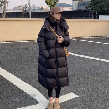 Ženska jakna od perja – Goose Down, debela, s kapuljom, ultra kratka duljina, Chenille-Spandex tkanina