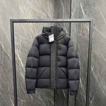 Geacă de puf cu glugă pentru bărbați, 600 Fill Power, Goose Down, 86–90% conținut puf, exterior din poliester, căptușeală 100% spandex