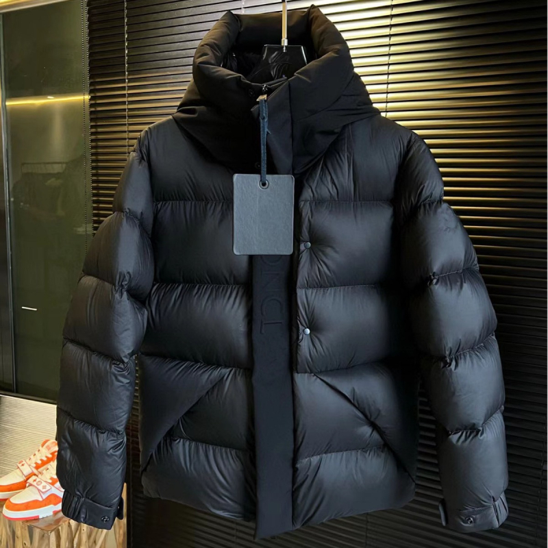 Geacă de puf cu glugă pentru bărbați, 600 Fill Power, Goose Down, 86–90% conținut puf, exterior din poliester, căptușeală 100% spandex