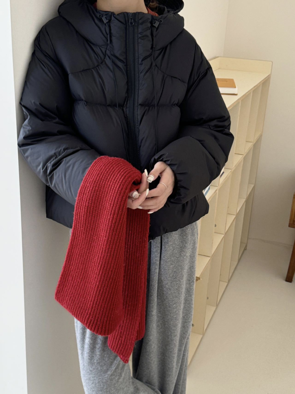 Geacă de puf cu glugă, umplutură din puf de rață 201–300 g, conținut de puf 91–95%, gros, țesătură poliester, lungime normală, femei, stil britanic, toamnă 2025