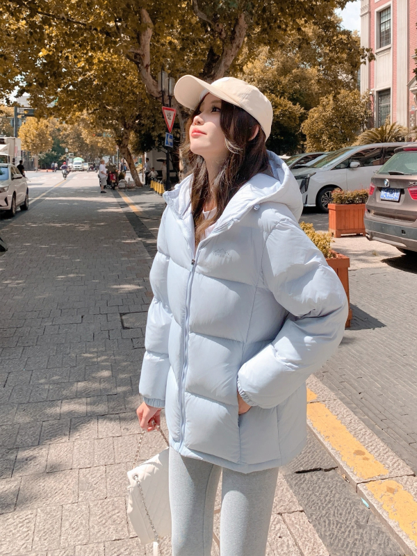 Q&q Női laza szabású kapucnis pehelykabát – pehelytöltet 86–90%, töltet 101–200 g