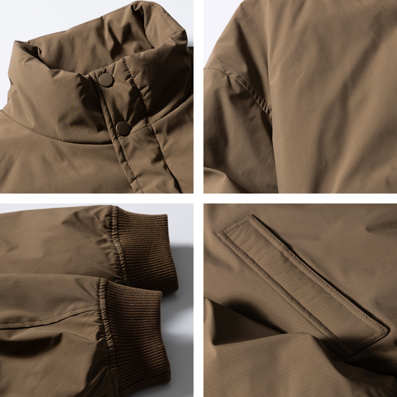 Unisex jakna s punom od patke, zatvarač na zip, stojeći ovratnik, širok kroj