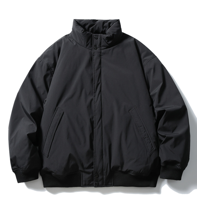 Unisex jakna s punom od patke, zatvarač na zip, stojeći ovratnik, širok kroj