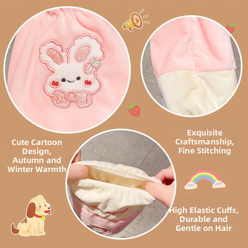 Bērnu roku aizsargi pūkainai jakai – karikatūras raksts, anti-netīrība, reljefveida audums, vecums 3–13 gadi, ziema–pavasaris–rudens