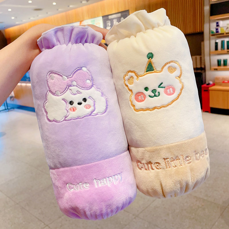 Vaikų rankų apsaugos nuo pūkuotos striukės – karikatūros raštas, anti nešvarumams, reljefinė medžiaga, 3–13 metų, žiema–pavasaris–ruduo