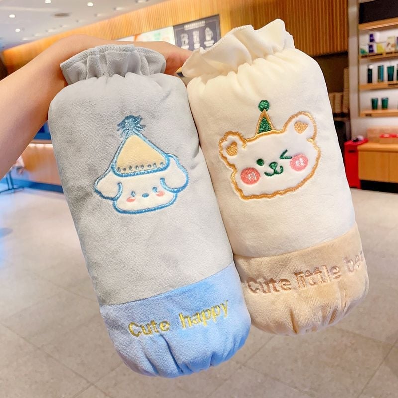 Vaikų rankų apsaugos nuo pūkuotos striukės – karikatūros raštas, anti nešvarumams, reljefinė medžiaga, 3–13 metų, žiema–pavasaris–ruduo