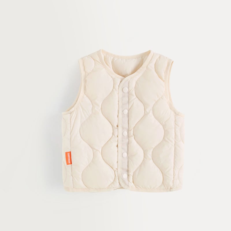 Vestă de copii cu puf de rață, 90% umplutură, stil coreean, fără mâneci, croială scurtă drept, căptușeală din nylon, pentru copii 3–8 ani