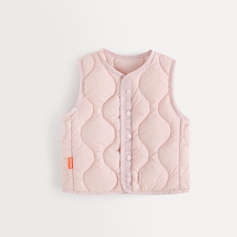 Vestă de copii cu puf de rață, 90% umplutură, stil coreean, fără mâneci, croială scurtă drept, căptușeală din nylon, pentru copii 3–8 ani