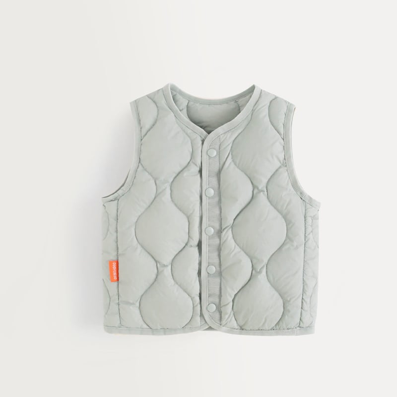 Vestă de copii cu puf de rață, 90% umplutură, stil coreean, fără mâneci, croială scurtă drept, căptușeală din nylon, pentru copii 3–8 ani