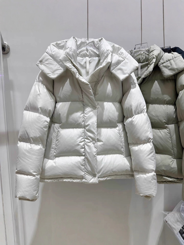 Geacă de puf pentru femei, cu glugă, groasă, umplutură din puf de rață alb, 86–90%, exterior poliester
