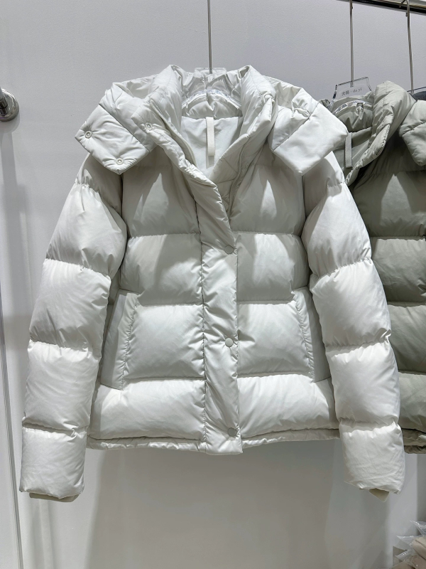 Geacă de puf pentru femei, cu glugă, groasă, umplutură din puf de rață alb, 86–90%, exterior poliester