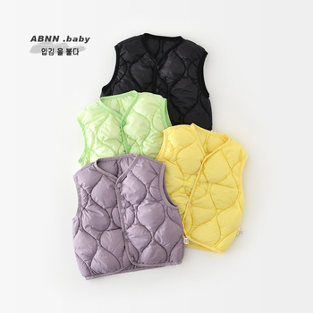 Vesta pentru copii din puf de iarnă, pentru 1–3 ani, umplutură din puf, conținut de puf 81–85%, țesătură poliester, căptușeală poliester 100%