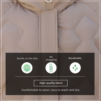 Palton de iarnă cu umplutură de bumbac, căptușit cu fleece, glugă, fermoar, lungime medie (50–65 cm), țesătură din poliester (>95%)