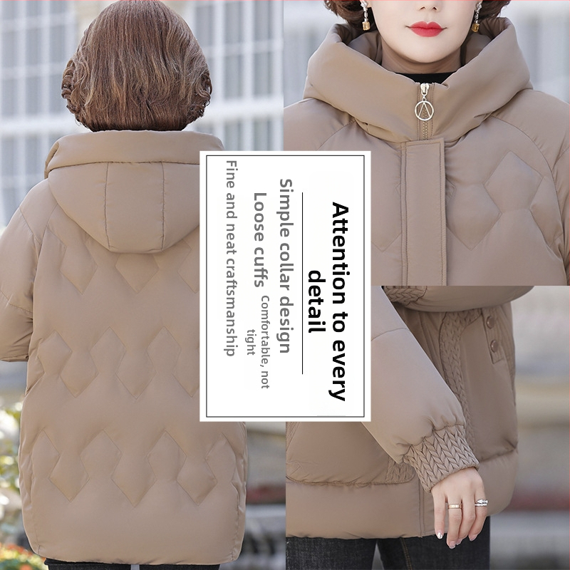 Žieminė moteriška striukė su medvilniniu užpildu, fleece viduje, gobtuvu, užtrauktuku, vidutinio ilgio (50–65 cm), poliesterio išorinis audinys (>95%)