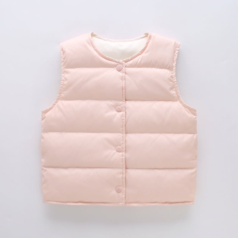 Vesta pentru copii cu puf de rață, 86–90% conținut de puf, pentru 1–3 ani, exterior și căptușeală din poliester