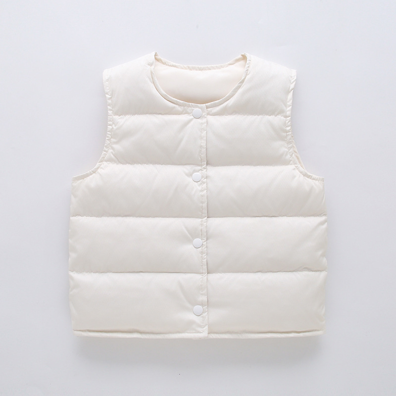 Vesta pentru copii cu puf de rață, 86–90% conținut de puf, pentru 1–3 ani, exterior și căptușeală din poliester