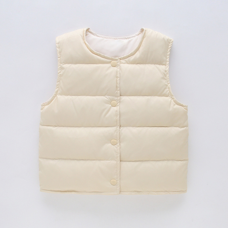 Vesta pentru copii cu puf de rață, 86–90% conținut de puf, pentru 1–3 ani, exterior și căptușeală din poliester