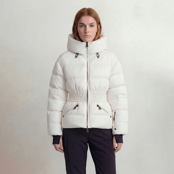 Ženska puffer jakna s kapuljom, punjenje 201-300 g, udjel perja 96-99%, poliesterska tkanina, ležerni kroj, zima 2025