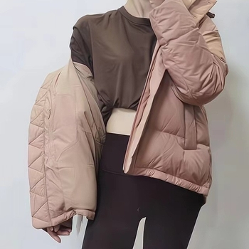 Lulu Yarn Vibration ženska zimska jakna s pet panela – prešivena down jakna za jogu