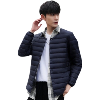 Jachetă de puf pentru interior, ușoară, fără guler, croială scurtă, 50% puf alb de rață