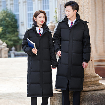 Geacă damă din puf cu guler înalt, fermoar, lungă, 81–85% puf de rață alb, umplere 101–200 g