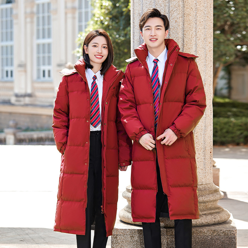 Geacă damă din puf cu guler înalt, fermoar, lungă, 81–85% puf de rață alb, umplere 101–200 g