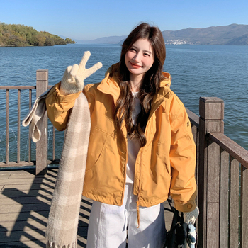 Geacă de puf pentru femei, cu glugă și fermoar, lungime medie, croială lejeră, umplutură din puf de gâscă alb 101–200 g