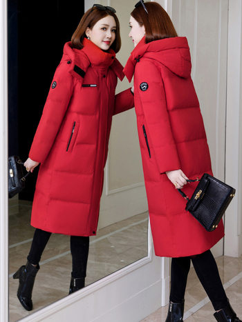 Ženska jakna s perjem od patke, srednje duga, zima 2025, elegantan gradski stil, topla