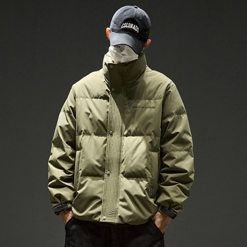 Geacă de puf pentru bărbați, cu guler înalt, umplutură din puf de gâscă alb, 550 fill, fermoar