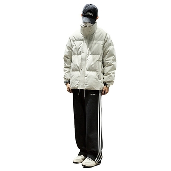 Geacă de puf pentru bărbați, cu guler înalt, umplutură din puf de gâscă alb, 550 fill, fermoar
