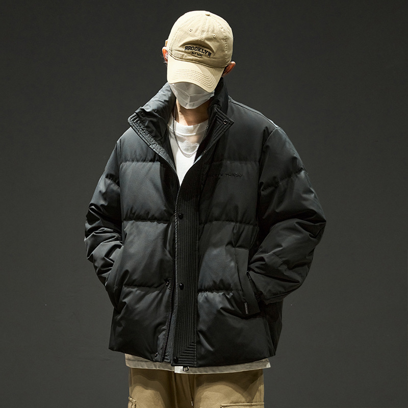 Geacă de puf pentru bărbați, cu guler înalt, umplutură din puf de gâscă alb, 550 fill, fermoar