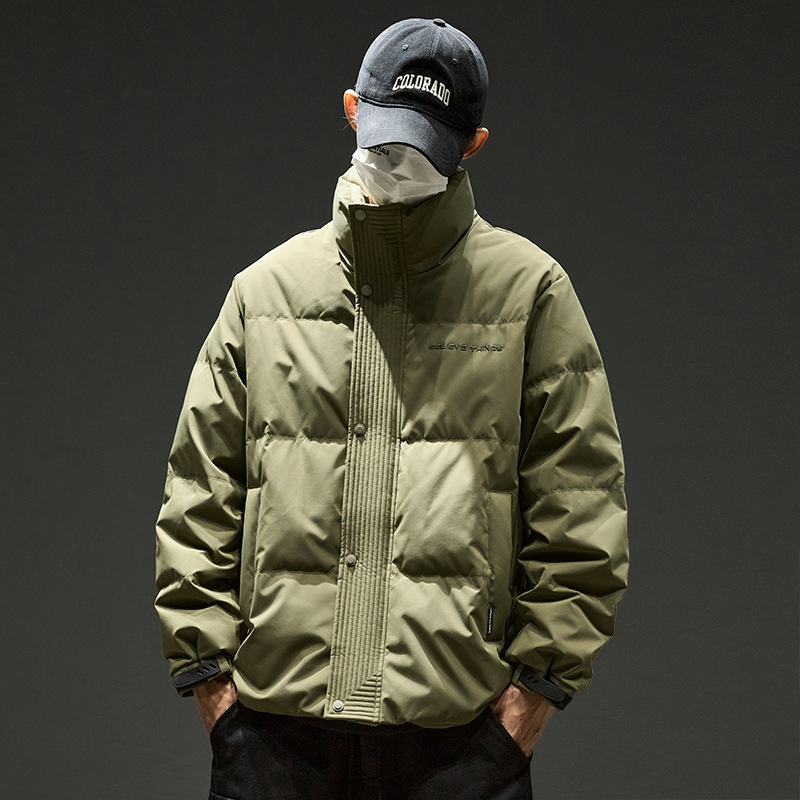 Geacă de puf pentru bărbați, cu guler înalt, umplutură din puf de gâscă alb, 550 fill, fermoar