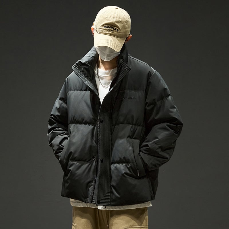 Geacă de puf pentru bărbați, cu guler înalt, umplutură din puf de gâscă alb, 550 fill, fermoar