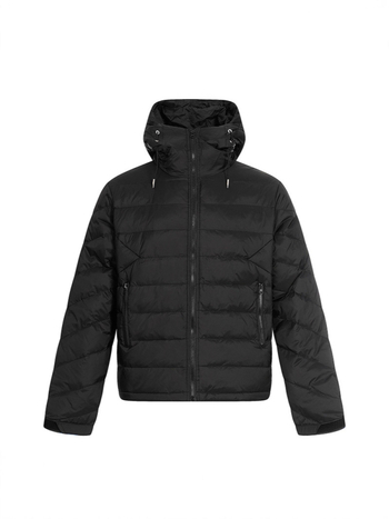 Πουπουλένιο μπουφάν με φερμουάρ, κουκούλα, άνετη γραμμή, πλήρωση από λευκό πάπιας πούπουλο, περιεκτικότητα σε πούπουλο 86–90%