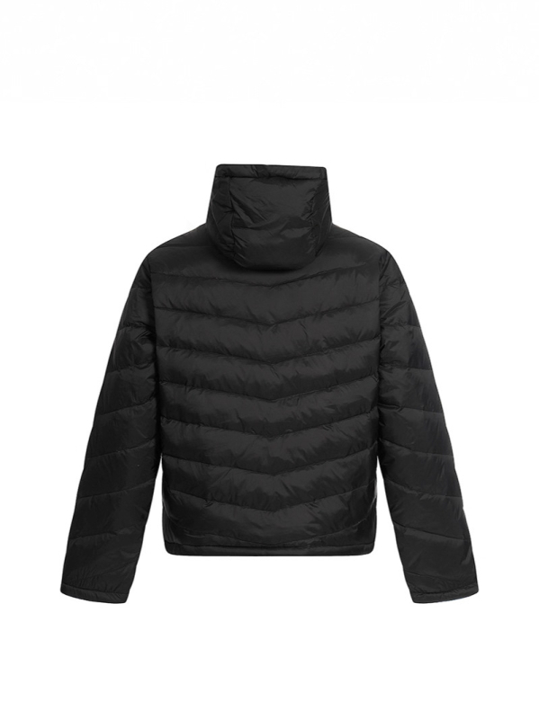 Πουπουλένιο μπουφάν με φερμουάρ, κουκούλα, άνετη γραμμή, πλήρωση από λευκό πάπιας πούπουλο, περιεκτικότητα σε πούπουλο 86–90%