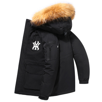 MFMLBNY Geacă cu Puf, Lungă, Glugă, Puf de Rață 550, Umplere 300 g+, Lungime Extinsă >100 cm, Iarnă 2024, Masculin