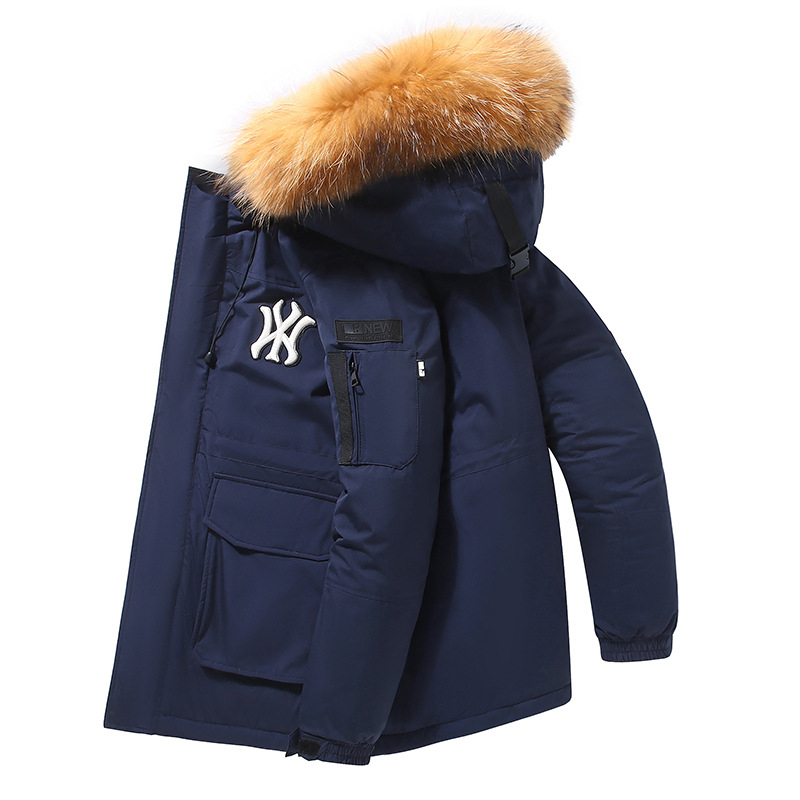 MFMLBNY Geacă cu Puf, Lungă, Glugă, Puf de Rață 550, Umplere 300 g+, Lungime Extinsă >100 cm, Iarnă 2024, Masculin