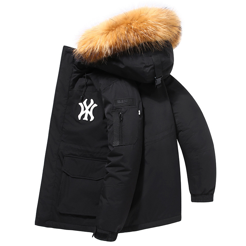 MFMLBNY Geacă cu Puf, Lungă, Glugă, Puf de Rață 550, Umplere 300 g+, Lungime Extinsă >100 cm, Iarnă 2024, Masculin