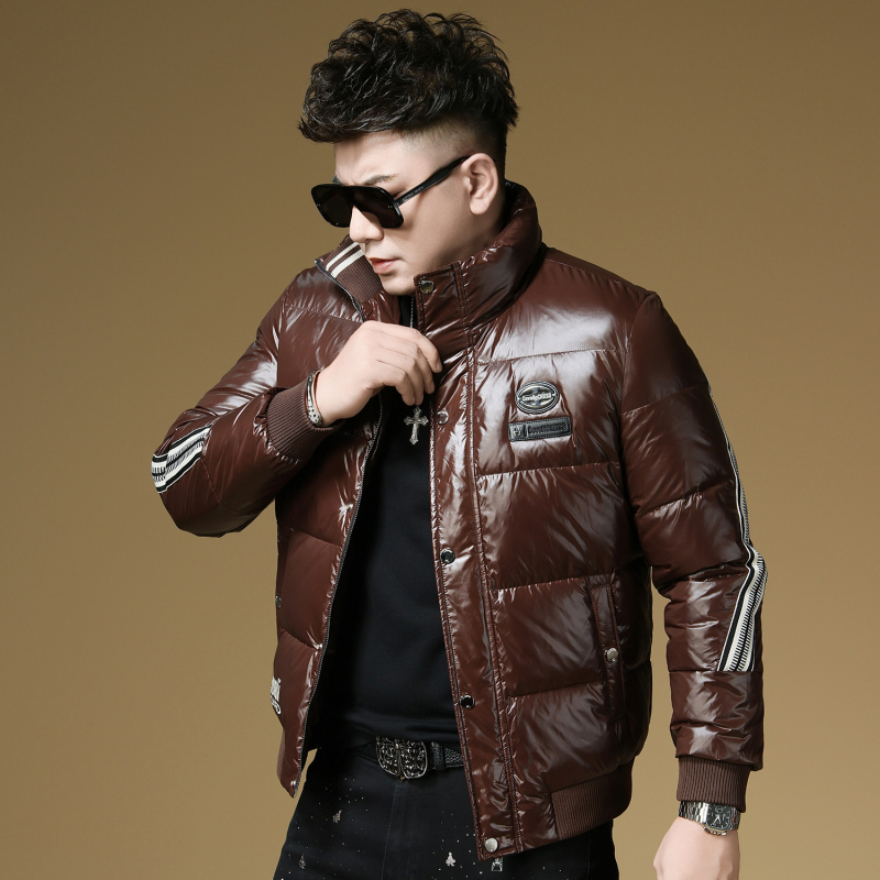 Jachetă de puf pentru bărbați, puf de rață alb 91–95% conținut, rezistent la vânt, -20°C până la -5°C, croială scurtă