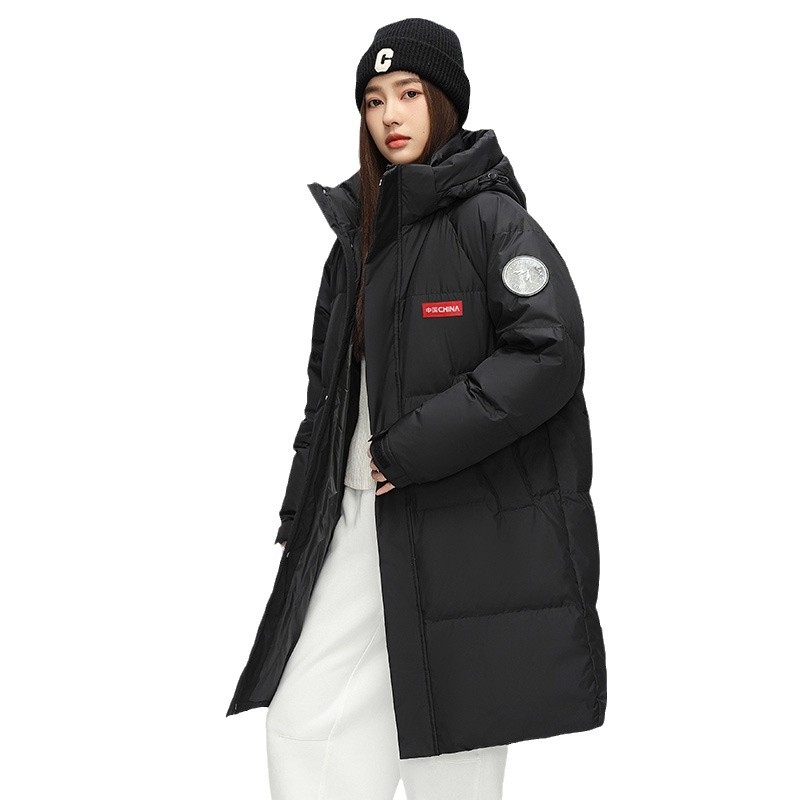 Geacă de iarnă pentru bărbați cu glugă, lungime medie, umplutură din puf de rață alb 50%, putere de umplere 600, căptușeală din poliester