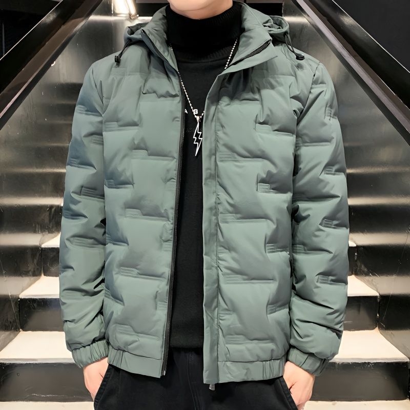 Geacă de iarnă pentru bărbați, cu glugă, lungime extra, 100% puf de gâscă alb, 550 umplere, protecție la frig -5°C până la 0°C