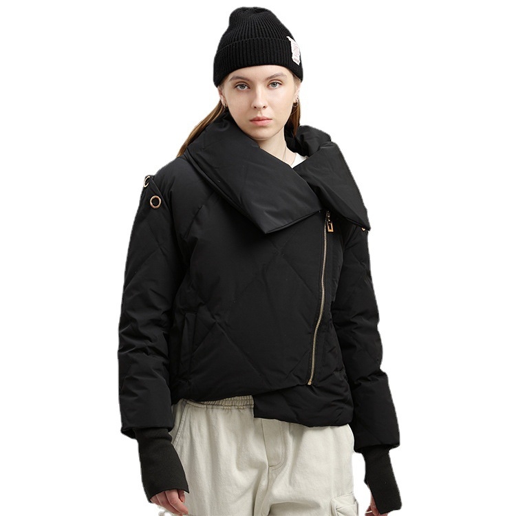 Ten-Twenty női tollkabát fehér kacsa tolltöltettel (86–90%), lazább szabású, rever-gallér, poliészter anyag (>95%), cipzár