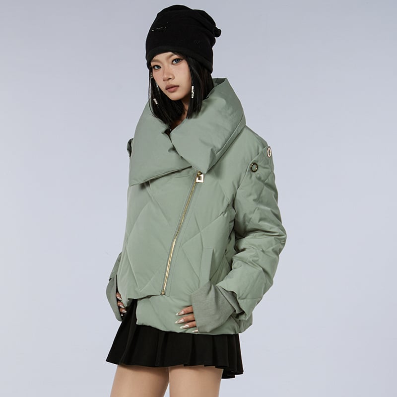 Ten-Twenty női tollkabát fehér kacsa tolltöltettel (86–90%), lazább szabású, rever-gallér, poliészter anyag (>95%), cipzár